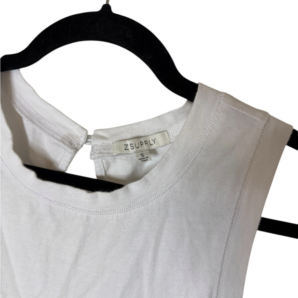 Z Supply Classic White Tank Romper - Picture 4 of 4